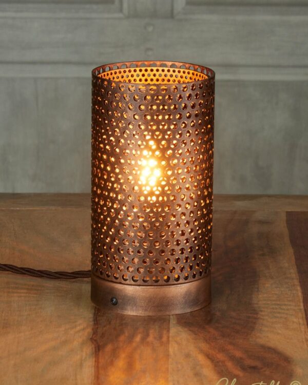 Industrial bronze spray mesh table lamp - 053207