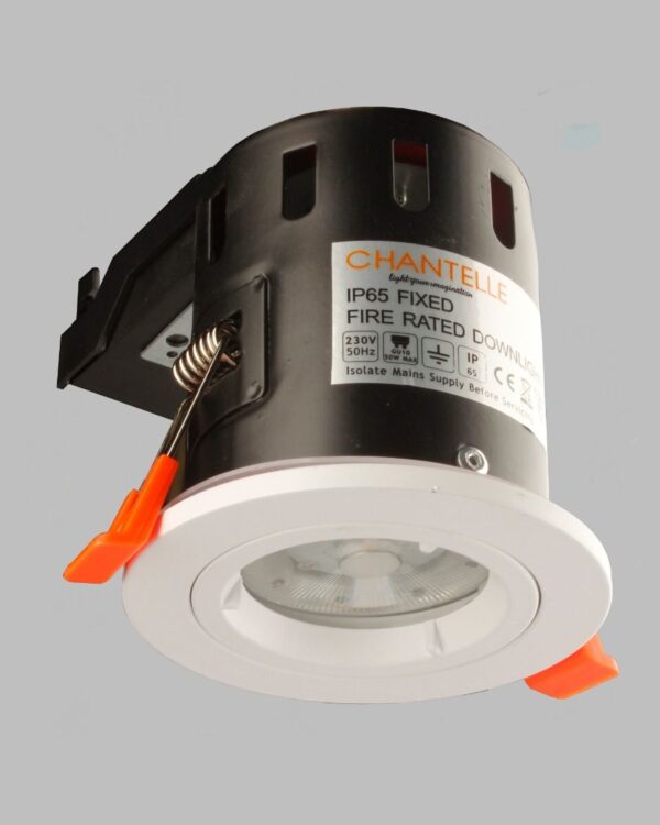 Fixed downlight - White all in one, IP65 & fired rated - 053480