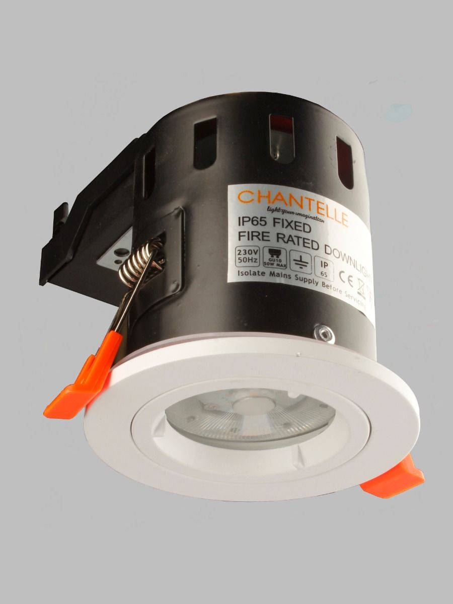 Fixed downlight - White all in one, IP65 & fired rated - 053480