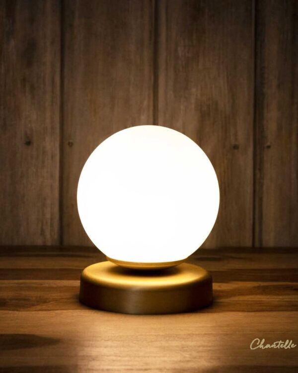 Brass table lamp with opal globe - 055502