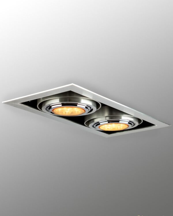 Double GU10 ES111 grille down light - 058380