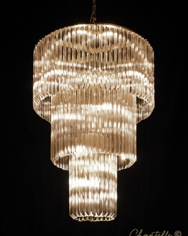 3 Tier chandelier with crystal drop tubes