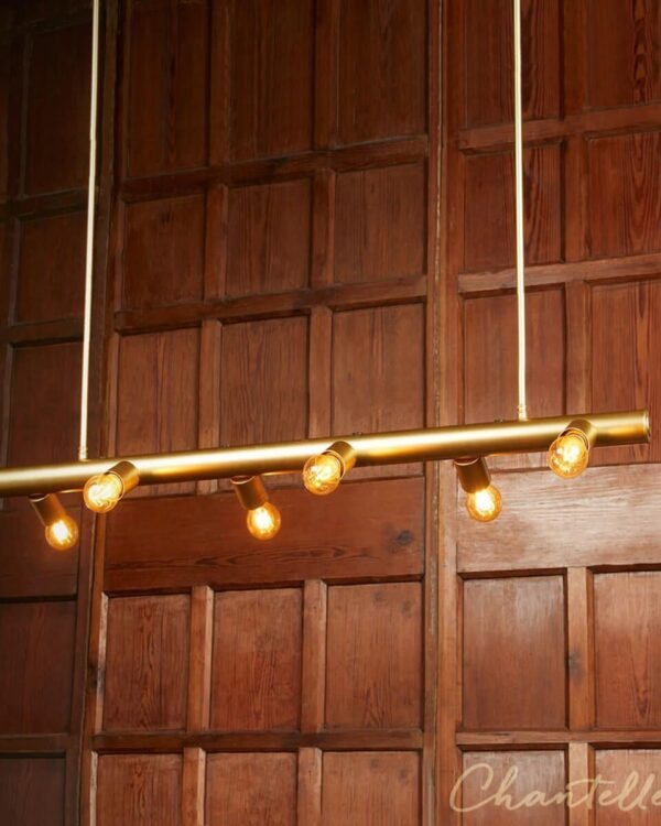 Six linear bulb hanging pendant light