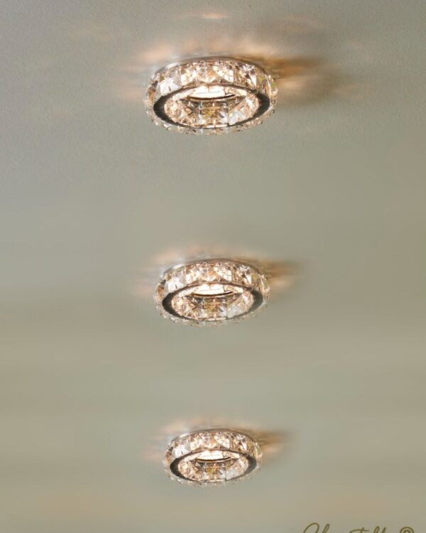 Glass diamond encrusted down / spot lights - 073335