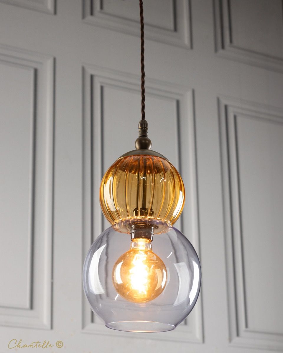 Macaron Collection Pendant in Orange and Lavender