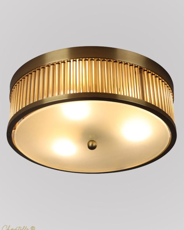 Round flush ceiling light with glass rods - 074977