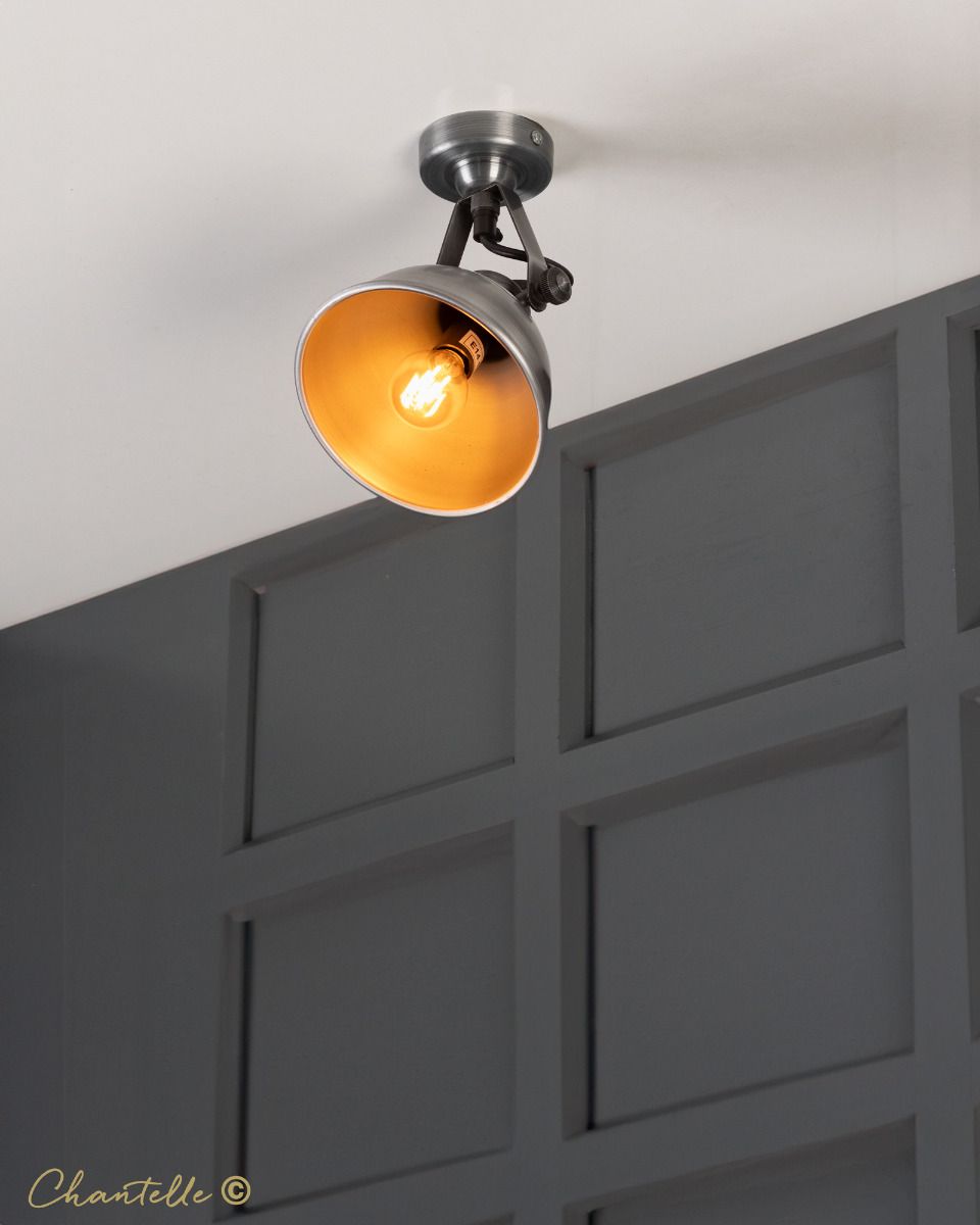 Antique Silver Retro Flush Light - 075681F
