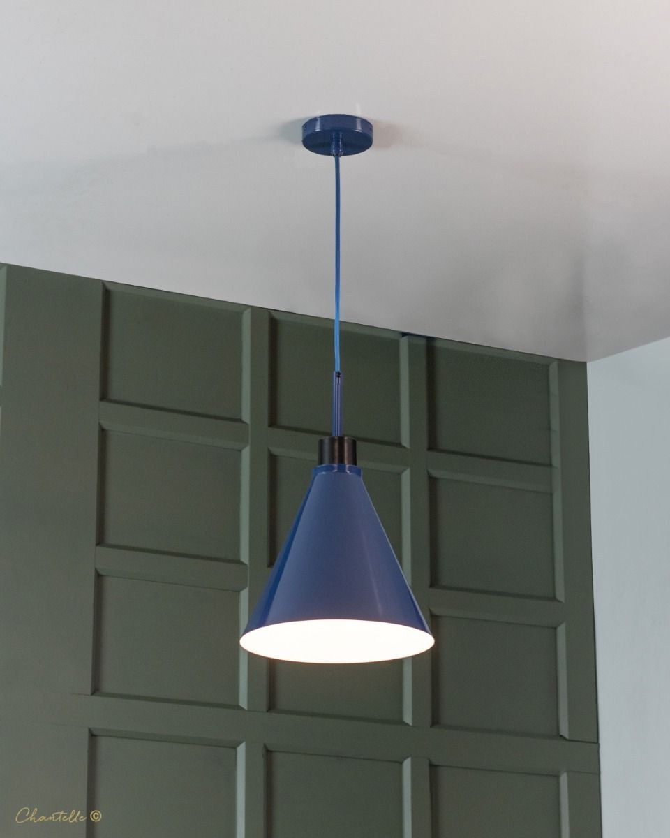 077026 - blue cone pendant with black accent