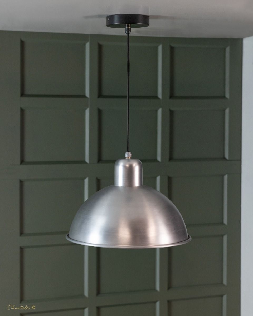 dull polish aluminium factory style pendant