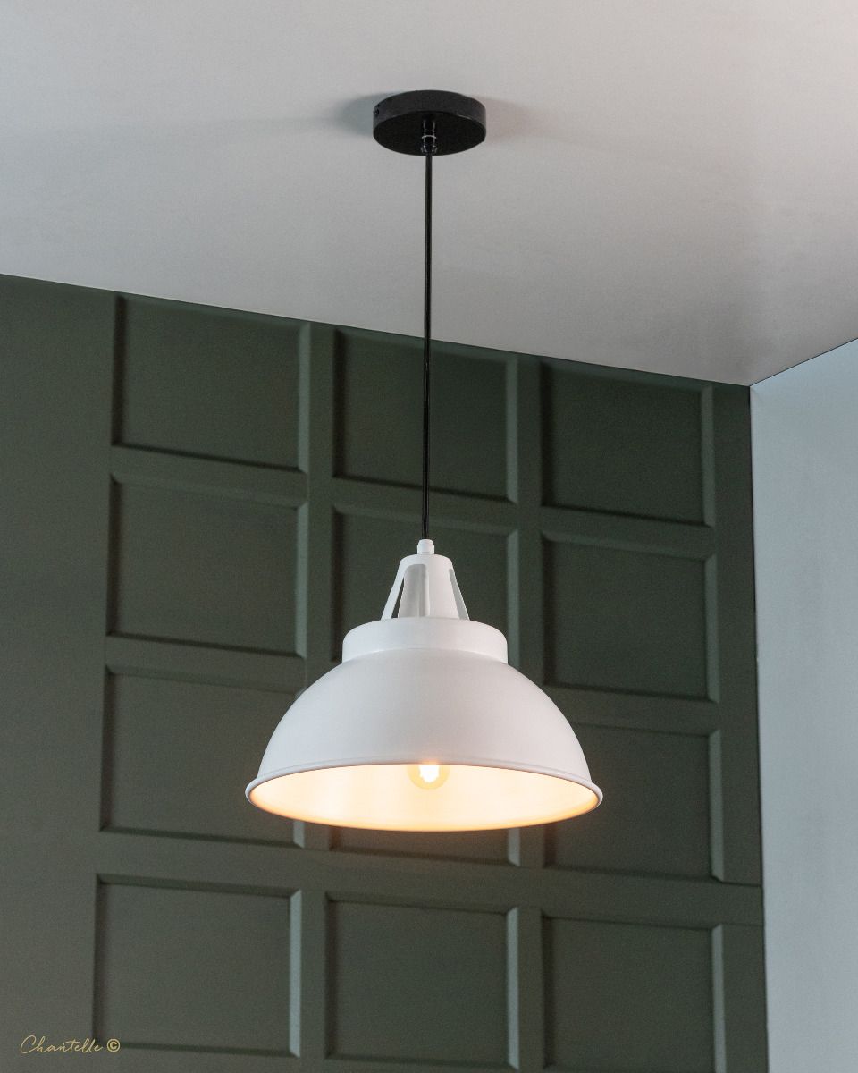 077032 - white factory style pendant