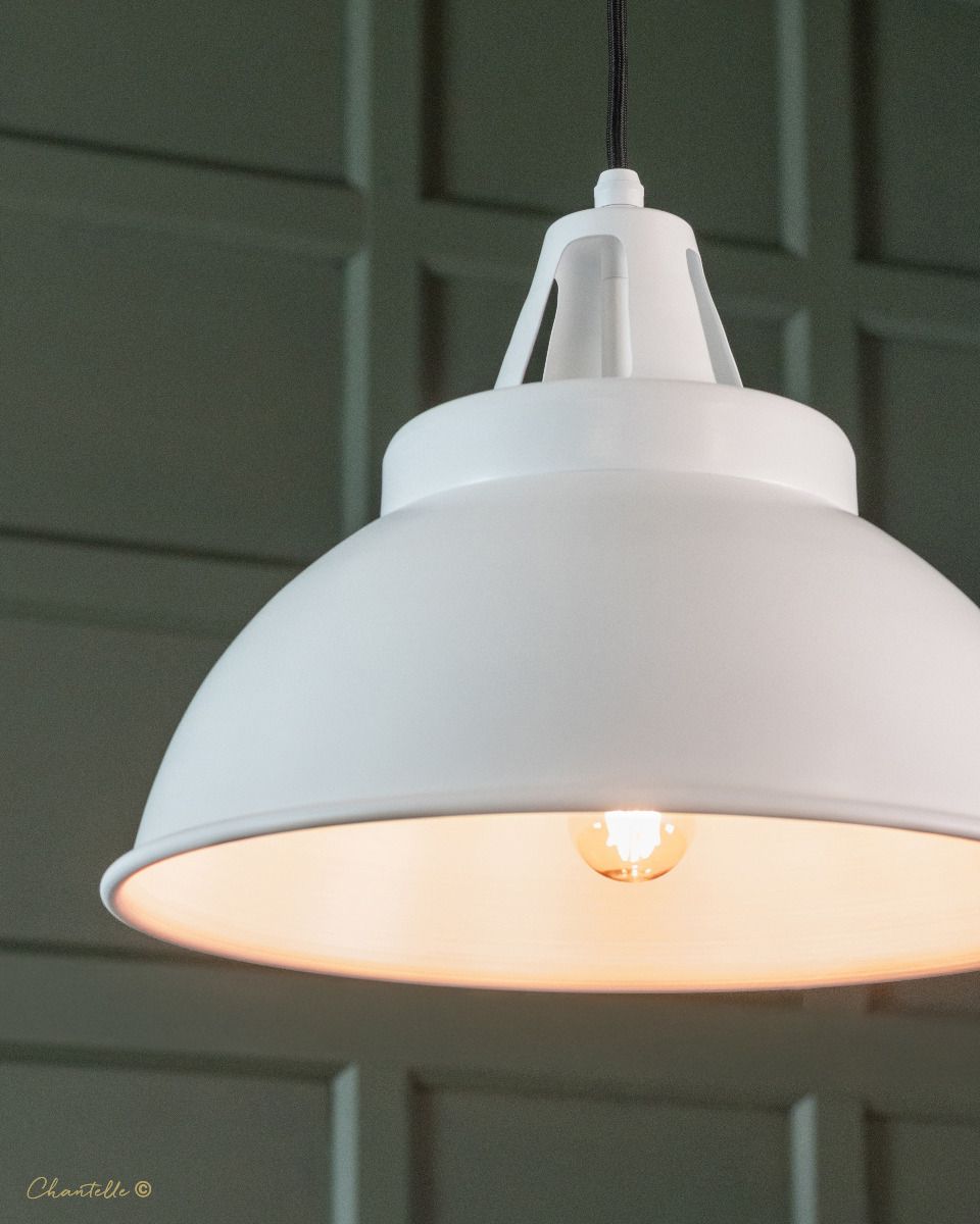 e27 white factory style pendant