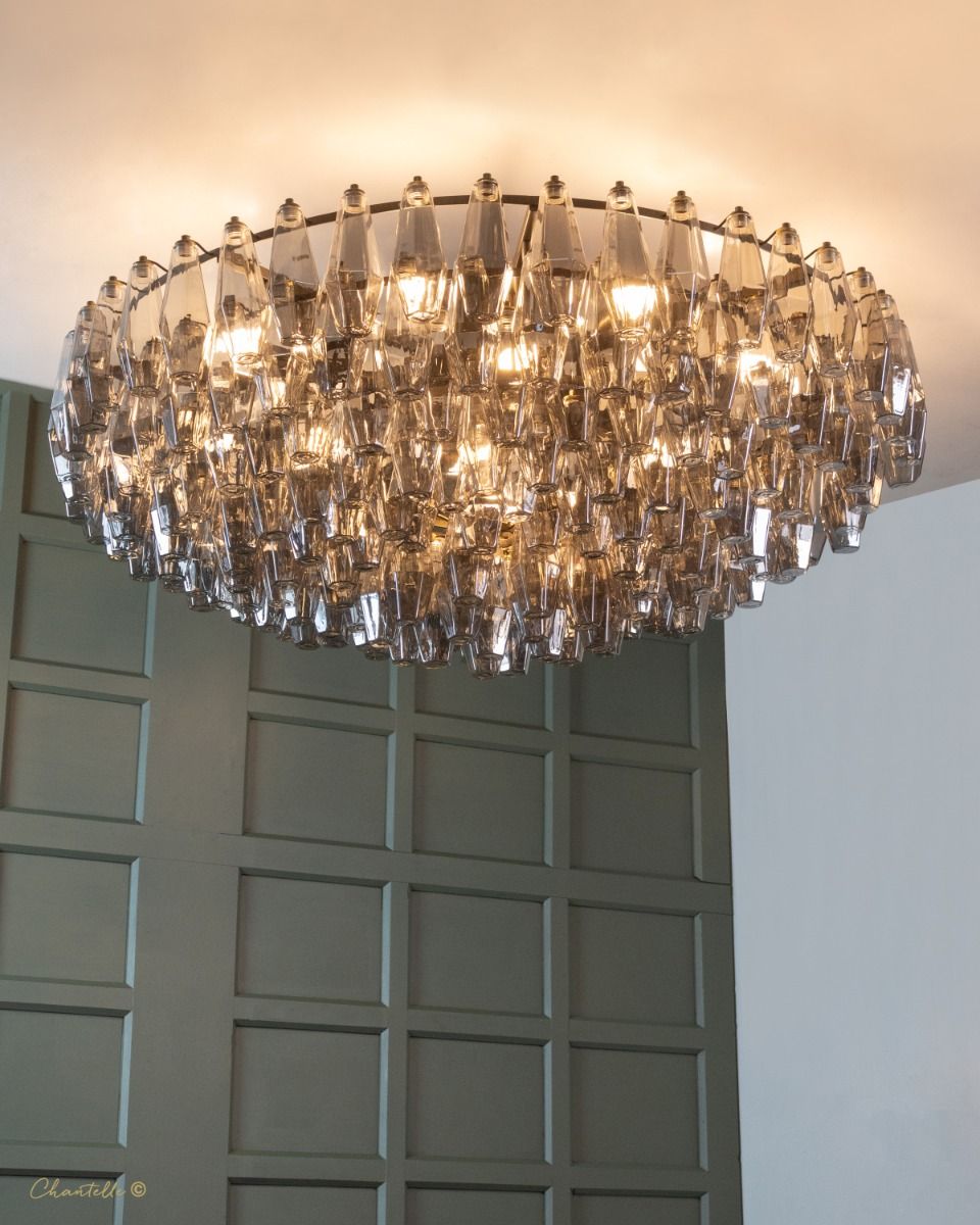 077110 - smoked glass chandelier