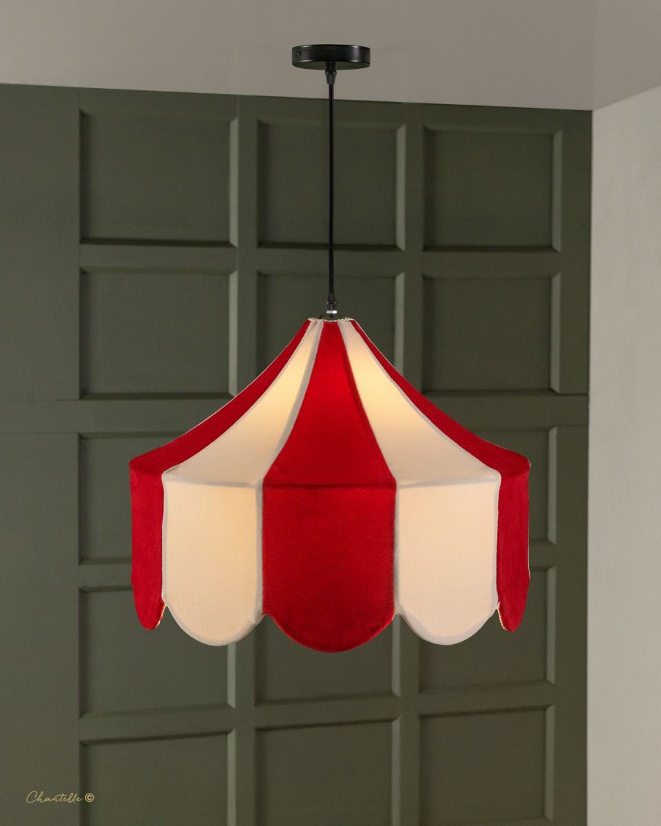 circus tent style fabric shade pendant