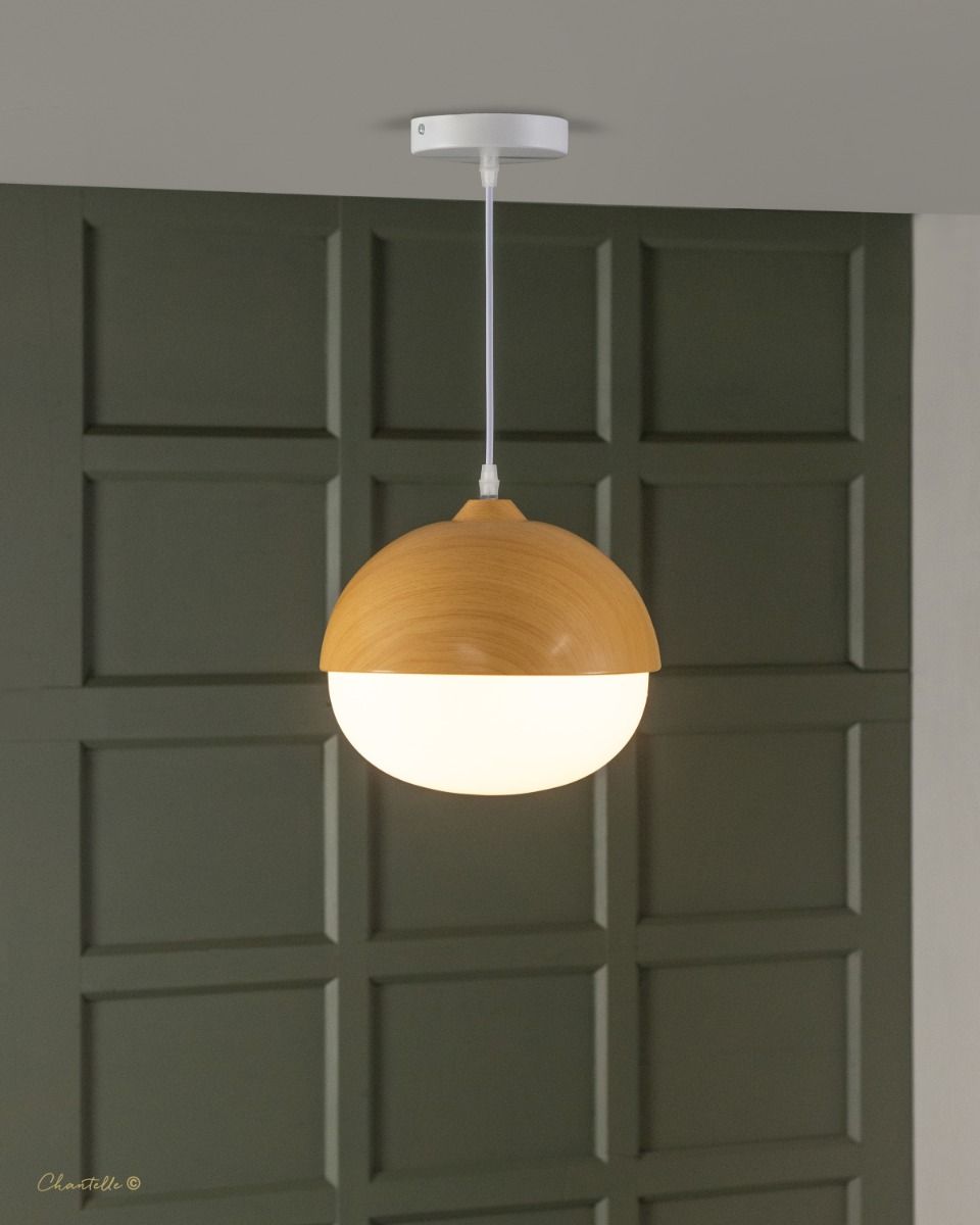 Nut Pendant Light with Opal Globe