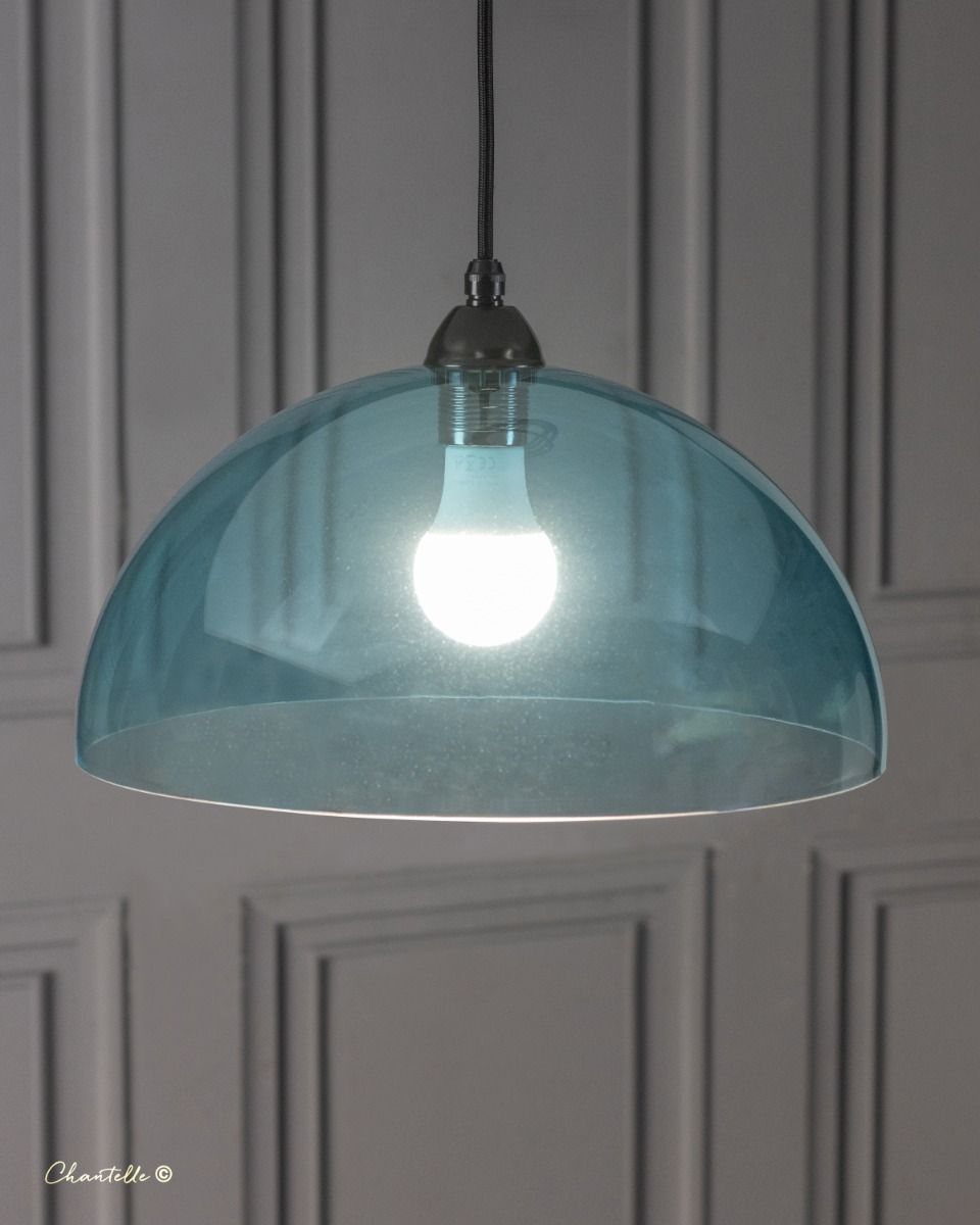 pendant with acrylic blue shade