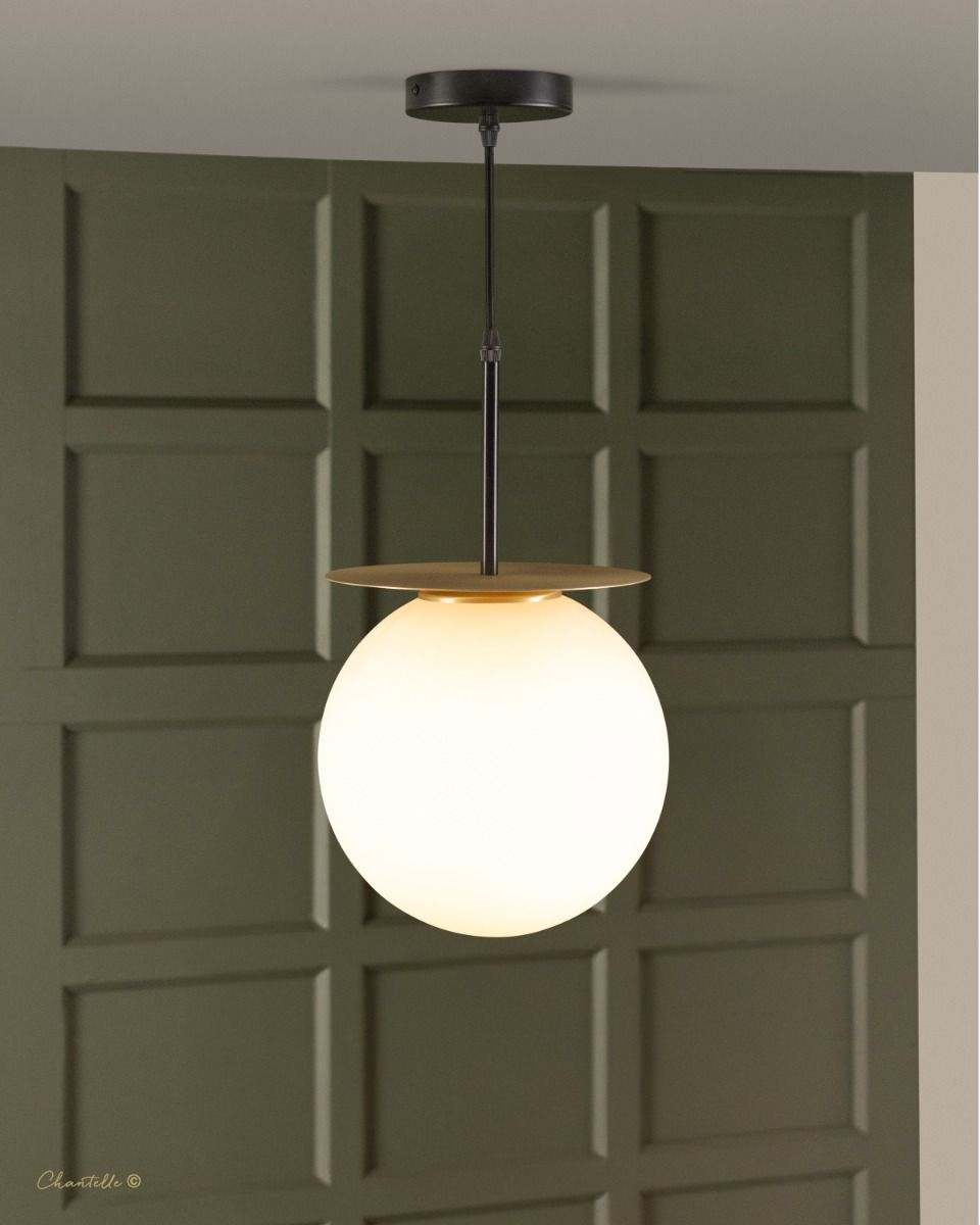 Brushed brass disc pendant