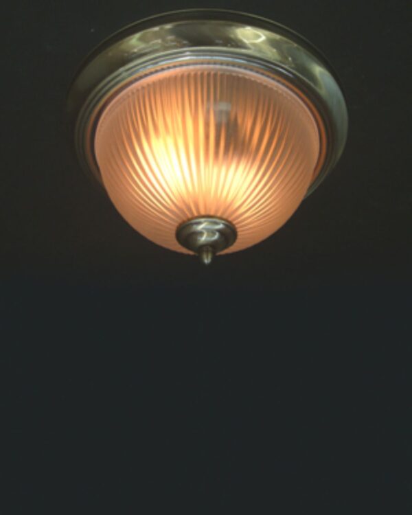 Antique flush fitting with ribbed glass - 017379