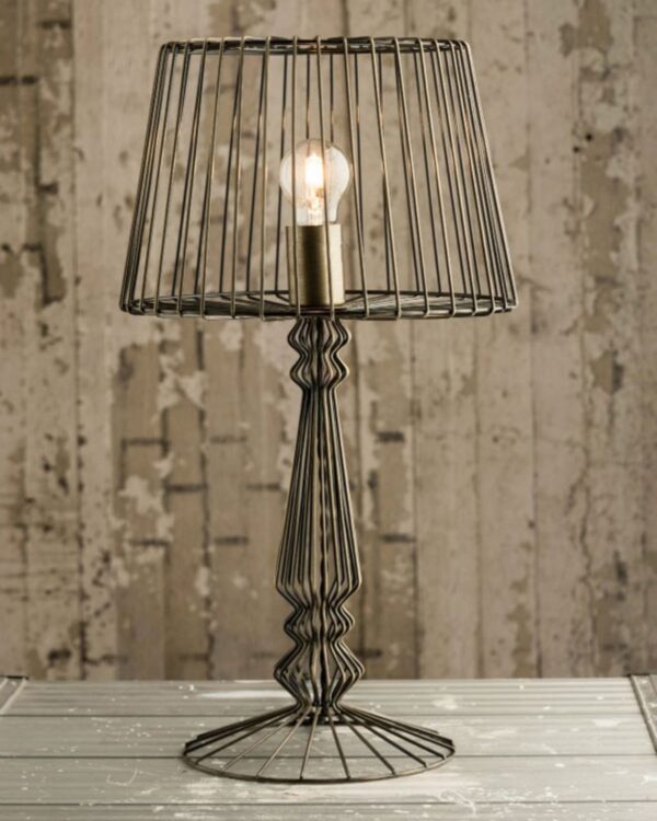 Industrial wire frame table lamp - 041677