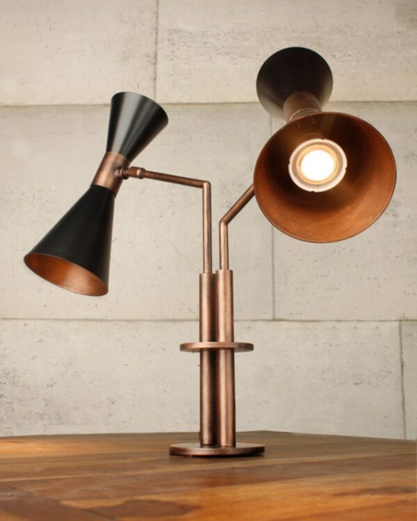 Fixed twin up and down cone table lamp - 050220