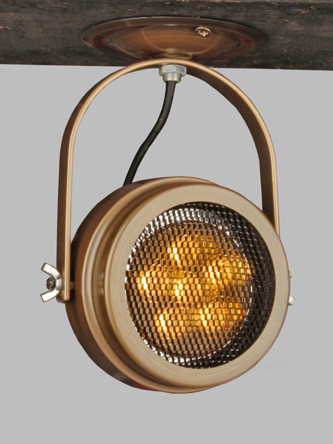 Adjustable antique brass AR111 LED flush spotlight - 050610