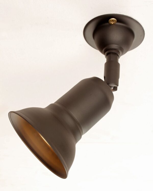 Single GU10 directional surface spotlight with ceiling plate in a matt black finish - 053541