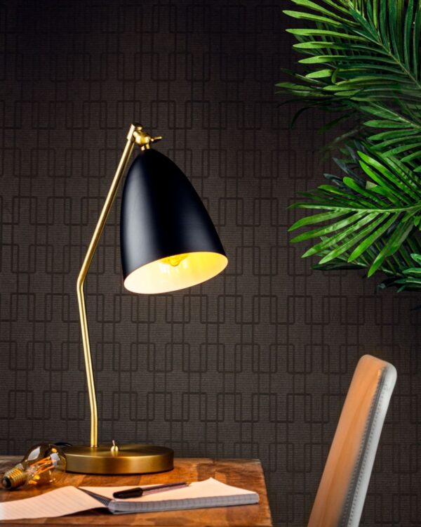 Black & gold desk lamp with adjustable head - 057005