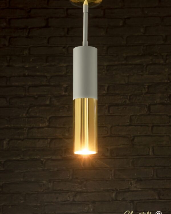 Polished brass & matt grey spotlight - 069885