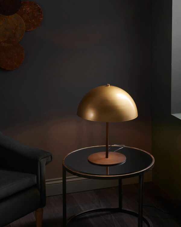 Gold and bronze painted dome table light - 072888