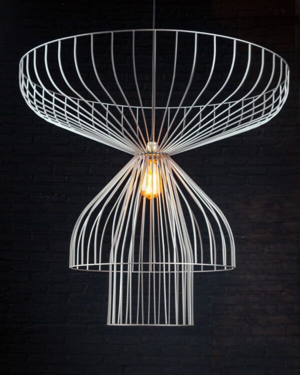 Configurable silver jellyfish metal frame pendant