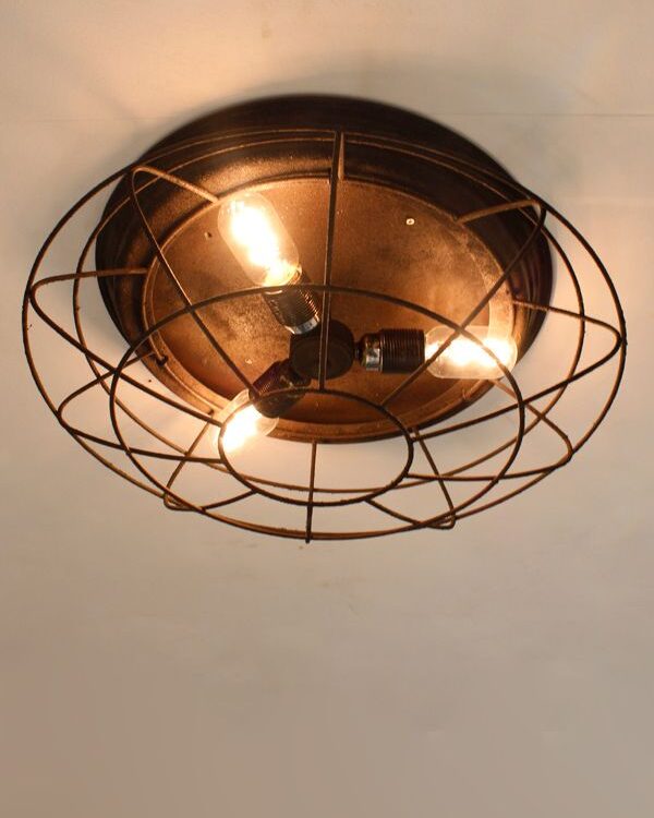 Industrial fan cage flush ceiling light - 039154