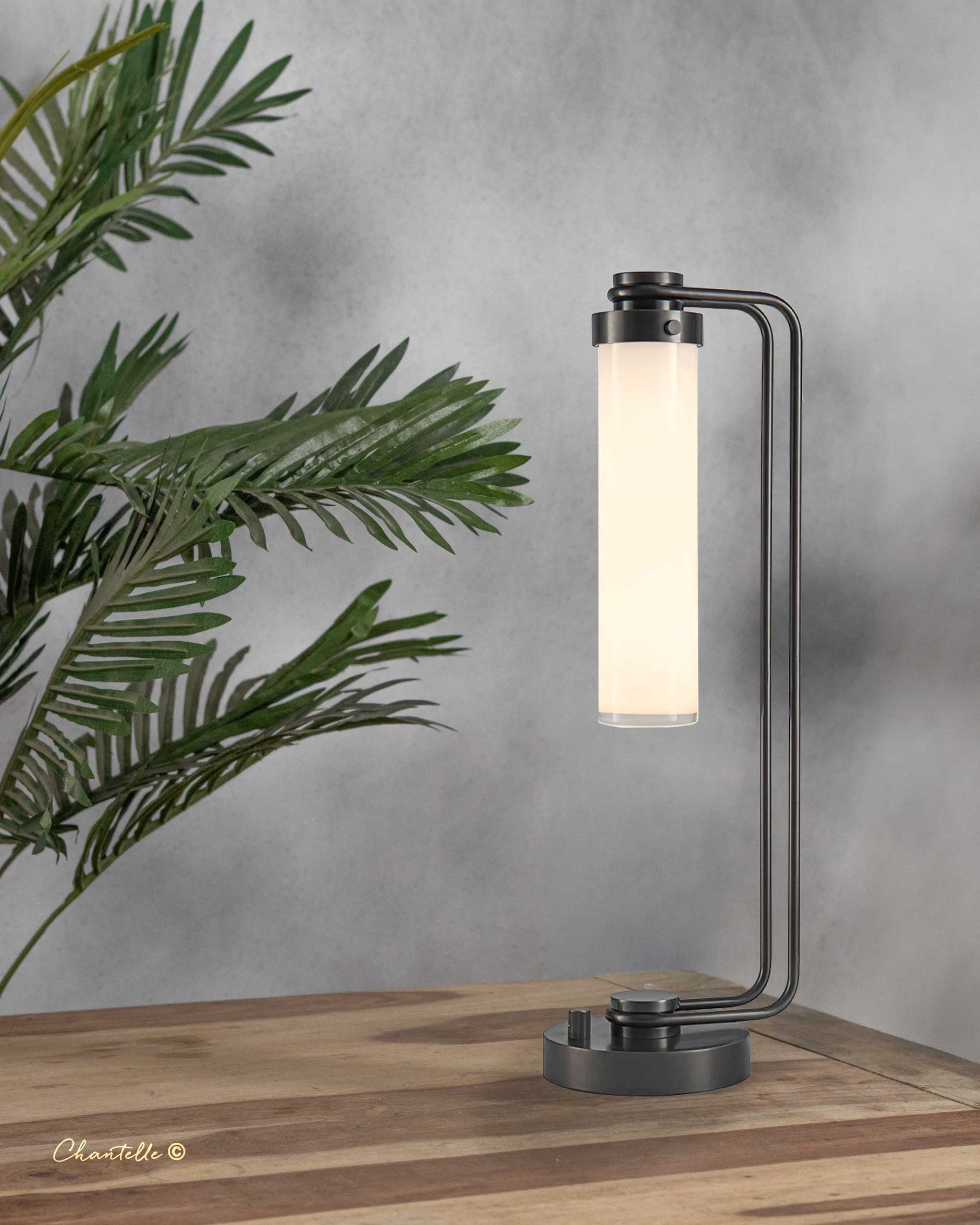 Urban bronze table lamp with opal glass - 079161